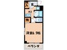 知足庵マンション 1Kの間取り