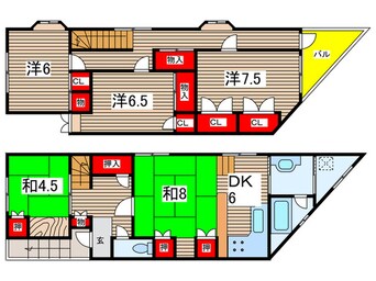 間取図 太秦御所ノ内町7-41貸家