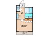 レオネッサ天神 1Kの間取り