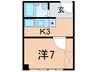 イ－ストビル 1Kの間取り