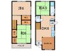 鈴蘭台東町貸家 3DKの間取り