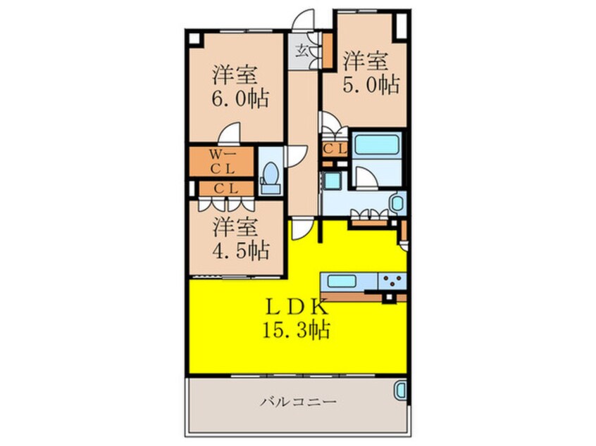 間取図 ｸﾞﾗﾝｶｻｰﾚ豊中ﾋﾙｽﾞｺｰﾄ(707)