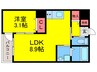 グローハイツ喜連サウス 1LDKの間取り