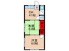松ヶ丘ハイツ 2DKの間取り