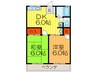 みどりコーポⅡ 2DKの間取り
