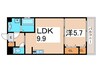 ハーティソフィア 1LDKの間取り