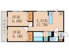 GRAMM深草North 2LDKの間取り