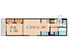 GRAMM深草North 1LDKの間取り