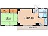 錦マンション 1LDKの間取り