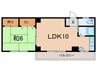 錦マンション 1LDKの間取り