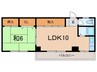 錦マンション 1LDKの間取り