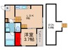 ハーモニーテラス深江南 1LDKの間取り