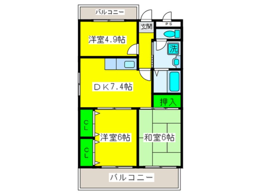 間取図 片岡マンション２