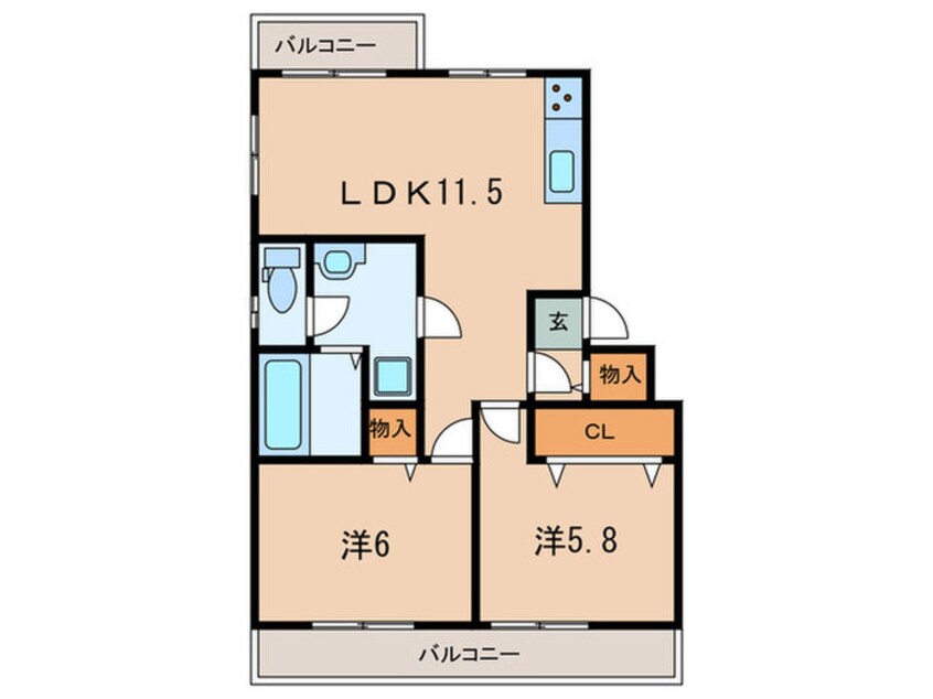 間取図 リビエ南花田