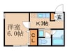 クレ－ル桃山 1Kの間取り