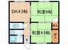 北島文化　西 2DKの間取り