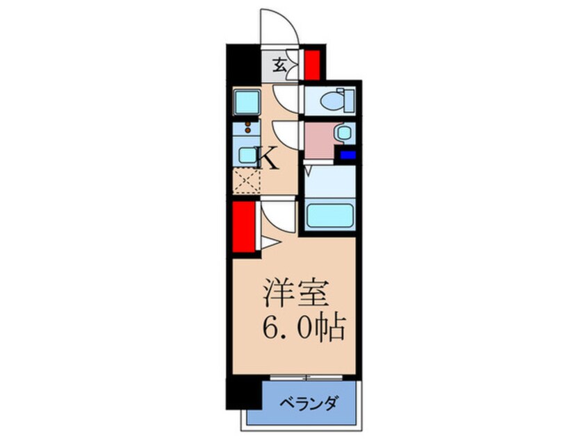 間取図 ﾌﾟﾚｻﾝｽ大阪天満リバーシア(206)