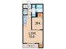 エステイトE東加古川 1LDKの間取り