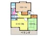 ラビルヌ－ヴ桂 2DKの間取り