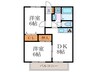 ラビルヌ－ヴ桂 2DKの間取り