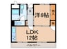 ハイツシ－サイド 1LDKの間取り
