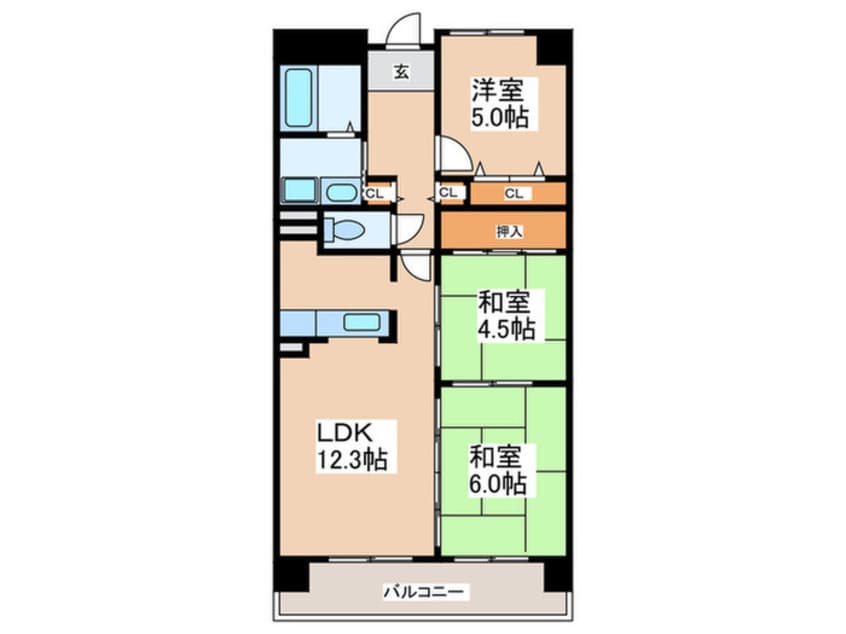 間取図 アメニティ江戸堀