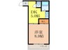 ＦＬＡＴ３４茨木 1DKの間取り