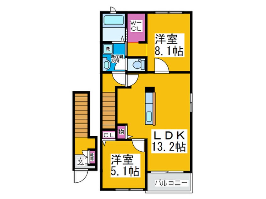 間取図 ベルメゾン　弐番館