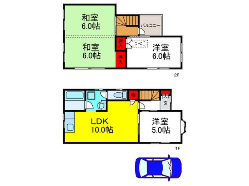 間取図 鼓が滝２丁目貸家