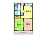 越水マンション 2LDKの間取り