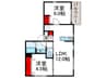 Ａｍｏｕｒ　ｆｌｅｕｒｉｒ若竹 2LDKの間取り