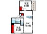 Ａｍｏｕｒ　ｆｌｅｕｒｉｒ若竹 2LDKの間取り