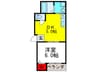 ビラ－ジュ桃山 1DKの間取り