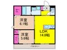 エクセル総持寺 2LDKの間取り