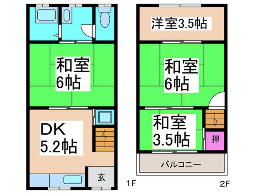 間取図 天美南2丁目テラスハウス