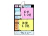パクト－ル 1DKの間取り