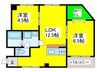 渡辺芦原ビルマンション 2LDKの間取り