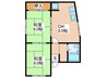 田井町マンション 2DKの間取り