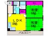 貴田第二マンション 2LDKの間取り