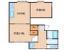 フラット塚本 2DKの間取り