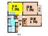 メゾン市川 2DKの間取り