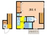 フルール宝塚Ⅱ 1Kの間取り