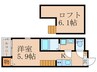 エスポワール竹田 1Kの間取り