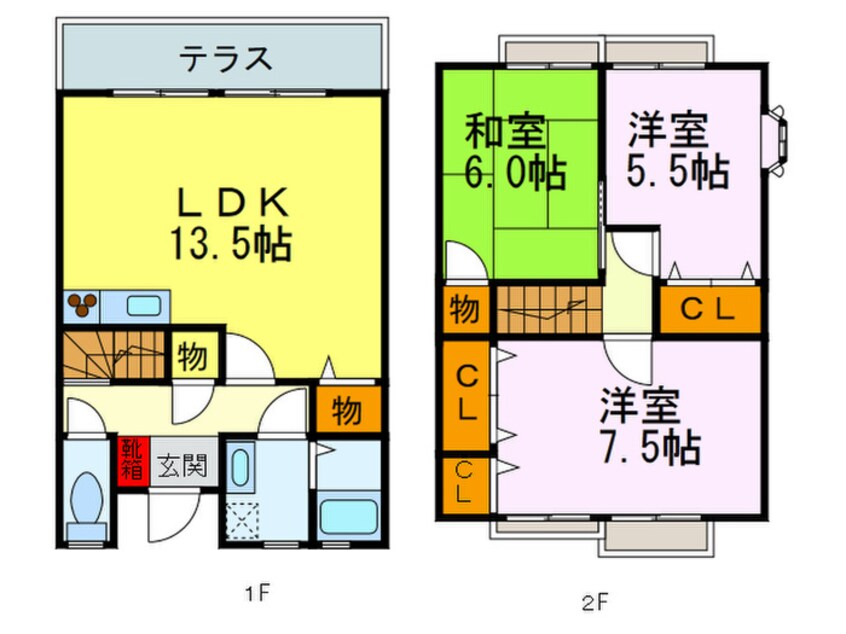 間取図 サンビレッジ桜丘Ｄ(102)