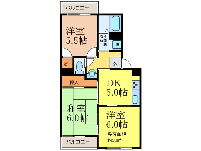 間取図 ア－クヴィラ真砂