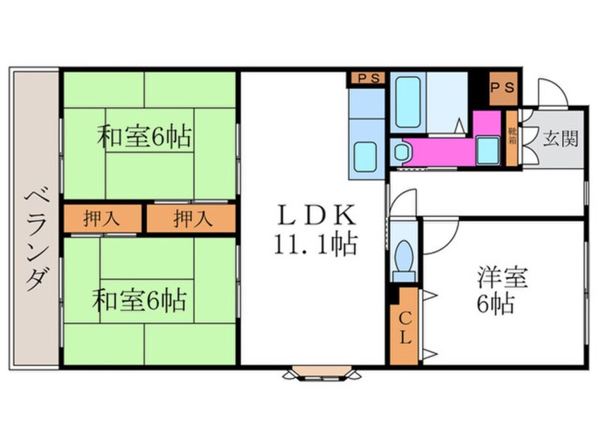 間取図 ラ・ティエールハラダ