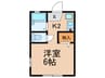ステラ篠原 1Kの間取り
