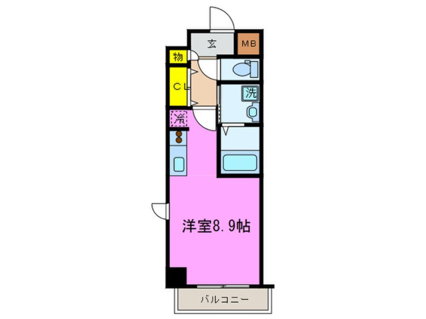 間取図 エスリ－ド中山手・県庁前(601)