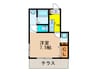 フルール宝塚 1Kの間取り