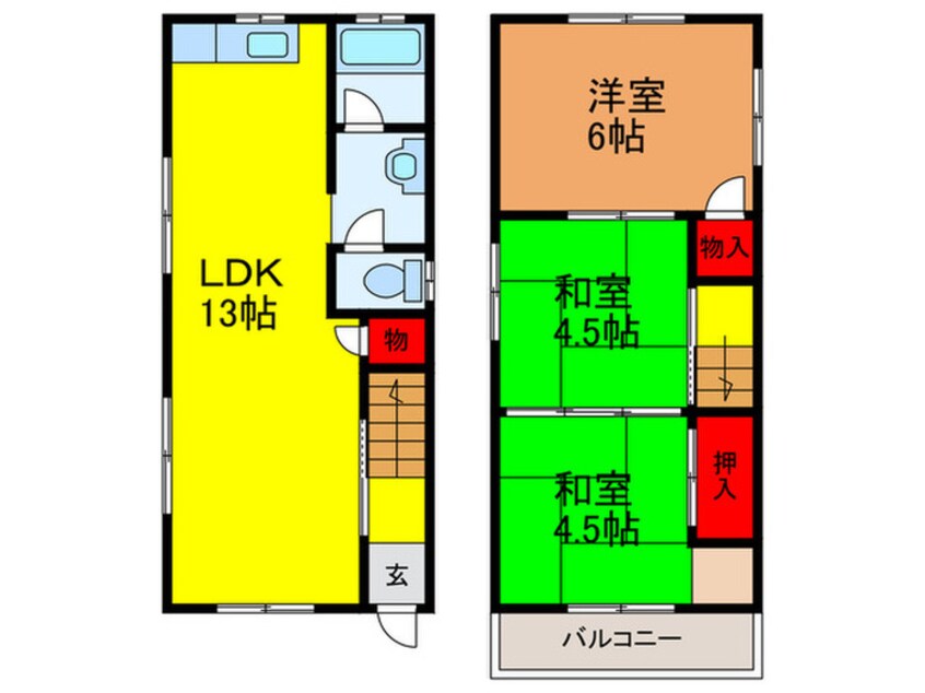 間取図 門真市堂山町貸家